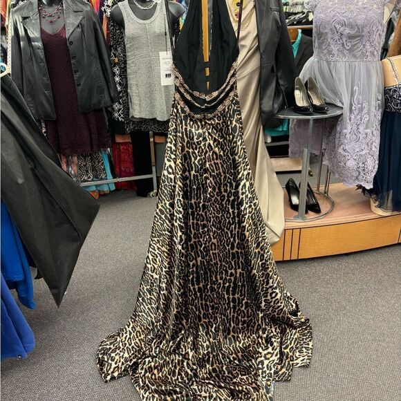 Sherri Hill Ladies 2 Black Leopard Formal Dress NEW Style - Picture 5 of 5